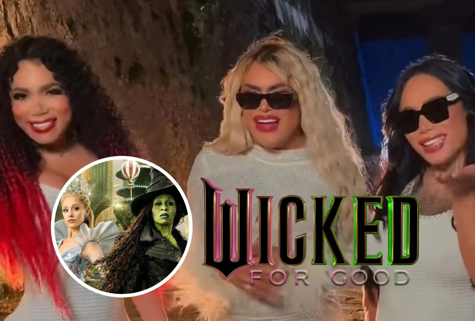 Wendy Guevara, Paola Suárez y Karina Torres en evento de Wicked