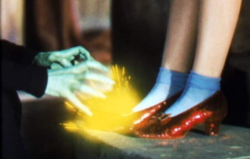 Las zapatillas rojas en El Mago de Oz