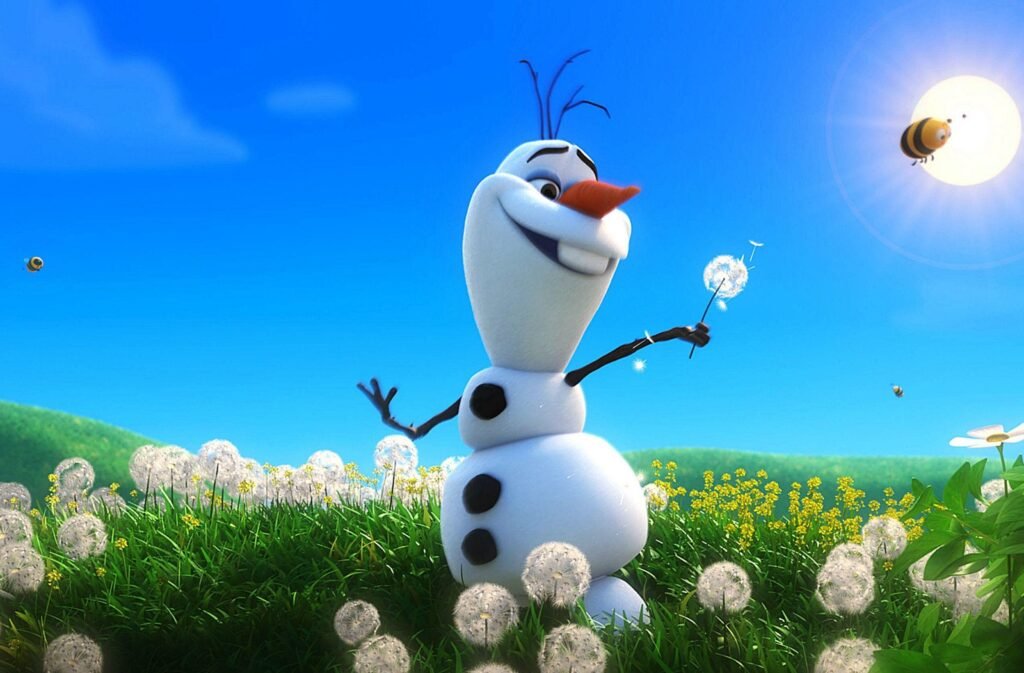 Escena de Frozen con Olaf